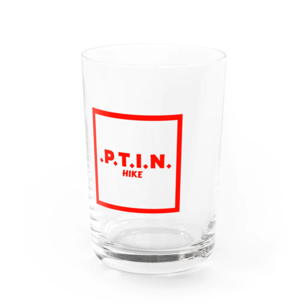 .P.T.I.N. HIKEの.P.T.I.N. HIKE - ACCESSORY  "SQUARE RED LOGO"  Water Glass :front