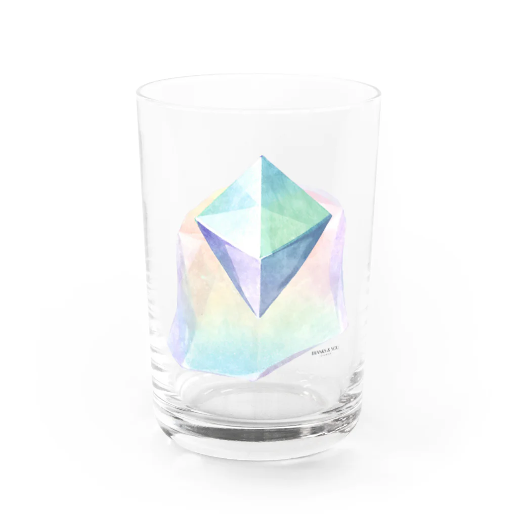 Thanks And You. STUDIOのプラチナシルバー　-オクタヒドロン（正八面体）- Water Glass :front