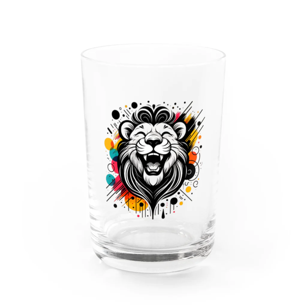 リトルスター・クローゼットの#laughing animal art Water Glass :front