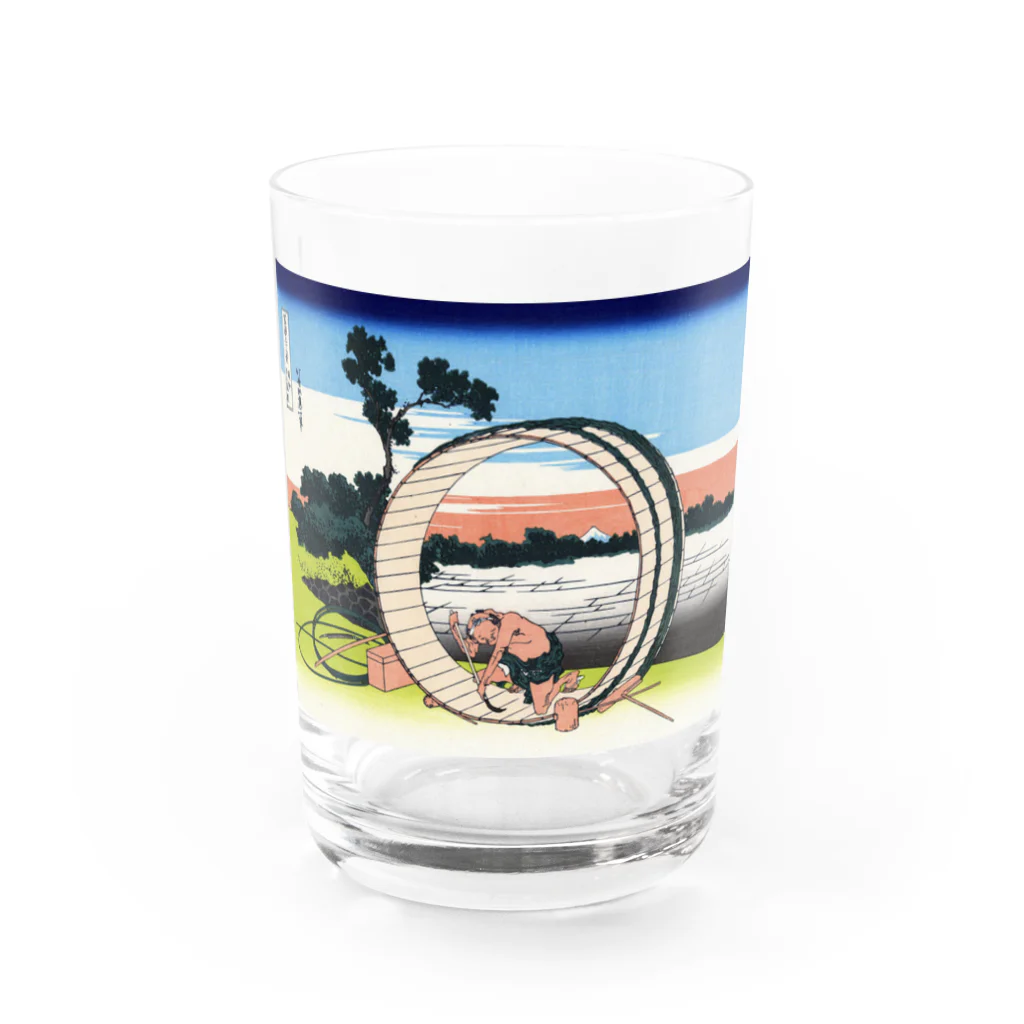 浮世絵屋の北斎「富嶽三十六景⑤　尾州不二見原」葛飾北斎の浮世絵 Water Glass :front