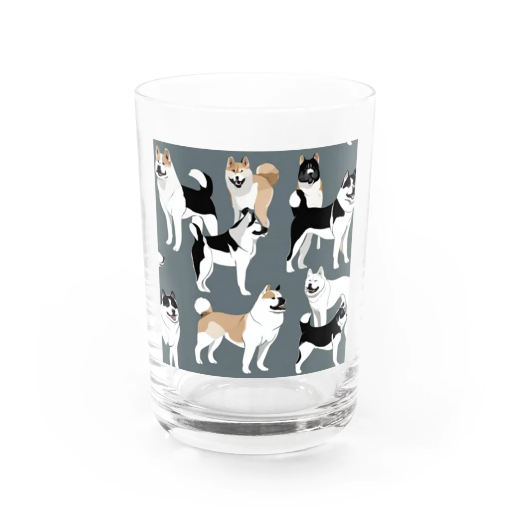 pinetreeの秋田犬２ Water Glass :front