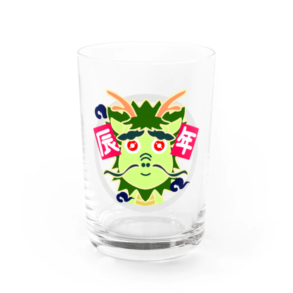 kazeou（風王）のおとぼけ辰年(文字あり) Water Glass :front