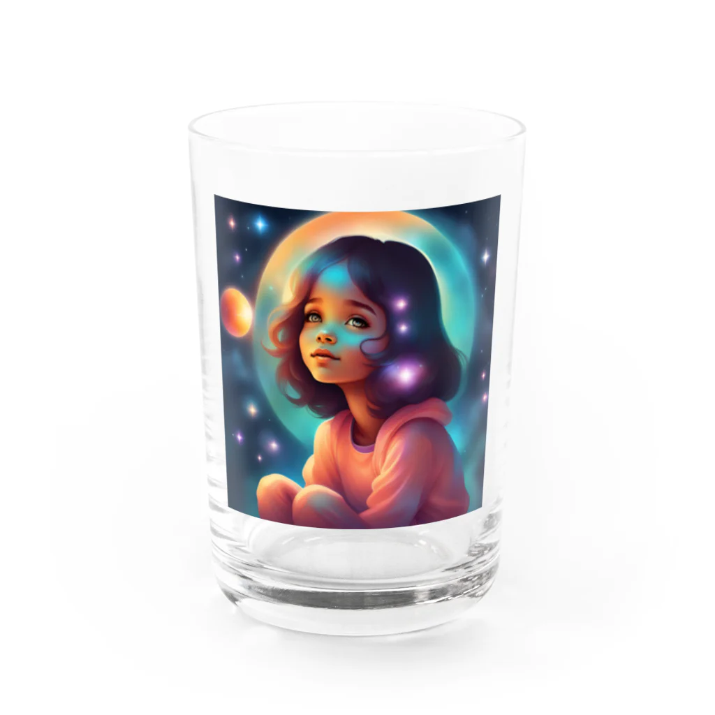 AI美女グッズ専門店の宇宙ガール Water Glass :front