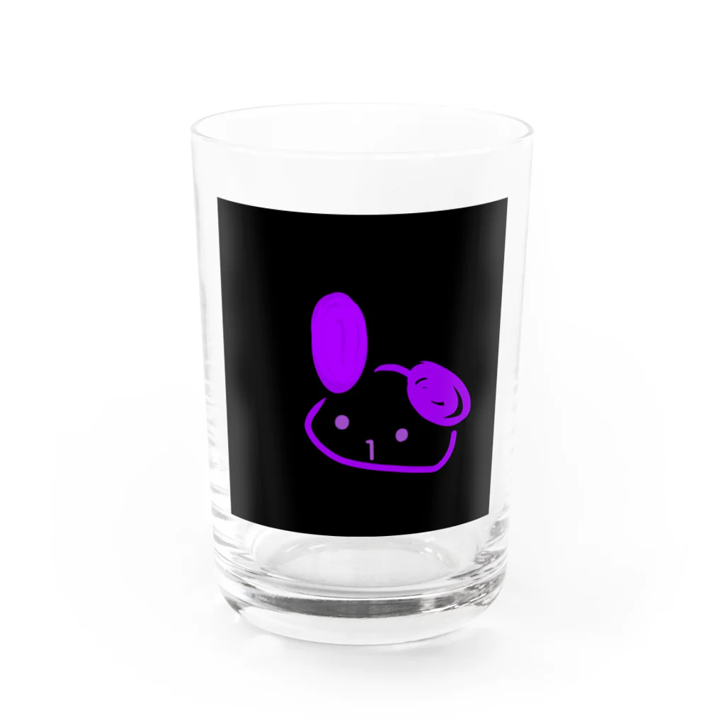 目の紫うさぎ Water Glass :front