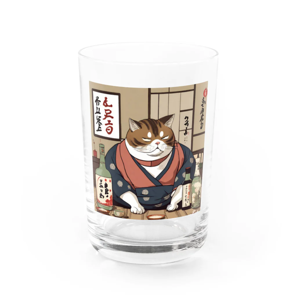 酔丸の酔いどれ猫　酔雷 Water Glass :front