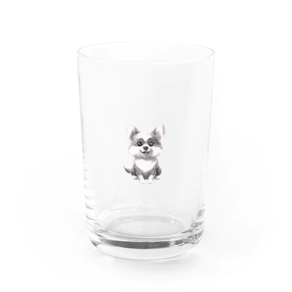 garireoの飼い主を待っている犬 Water Glass :front