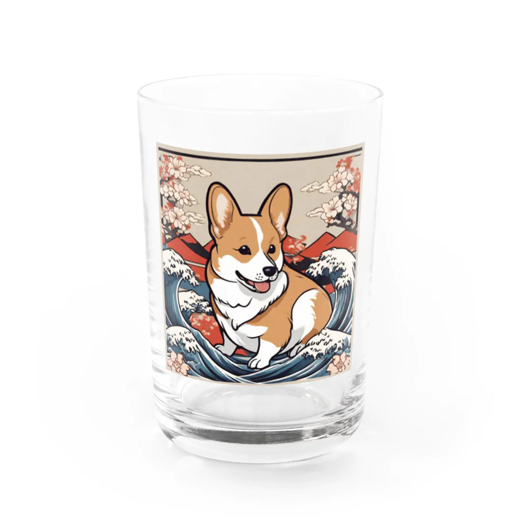 ただjapaneseなだけ🙌の絵巻の犬小町 2 Water Glass :front