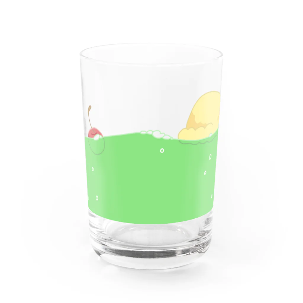 とんばぼ商店のメロンソーダのうみ Water Glass :front