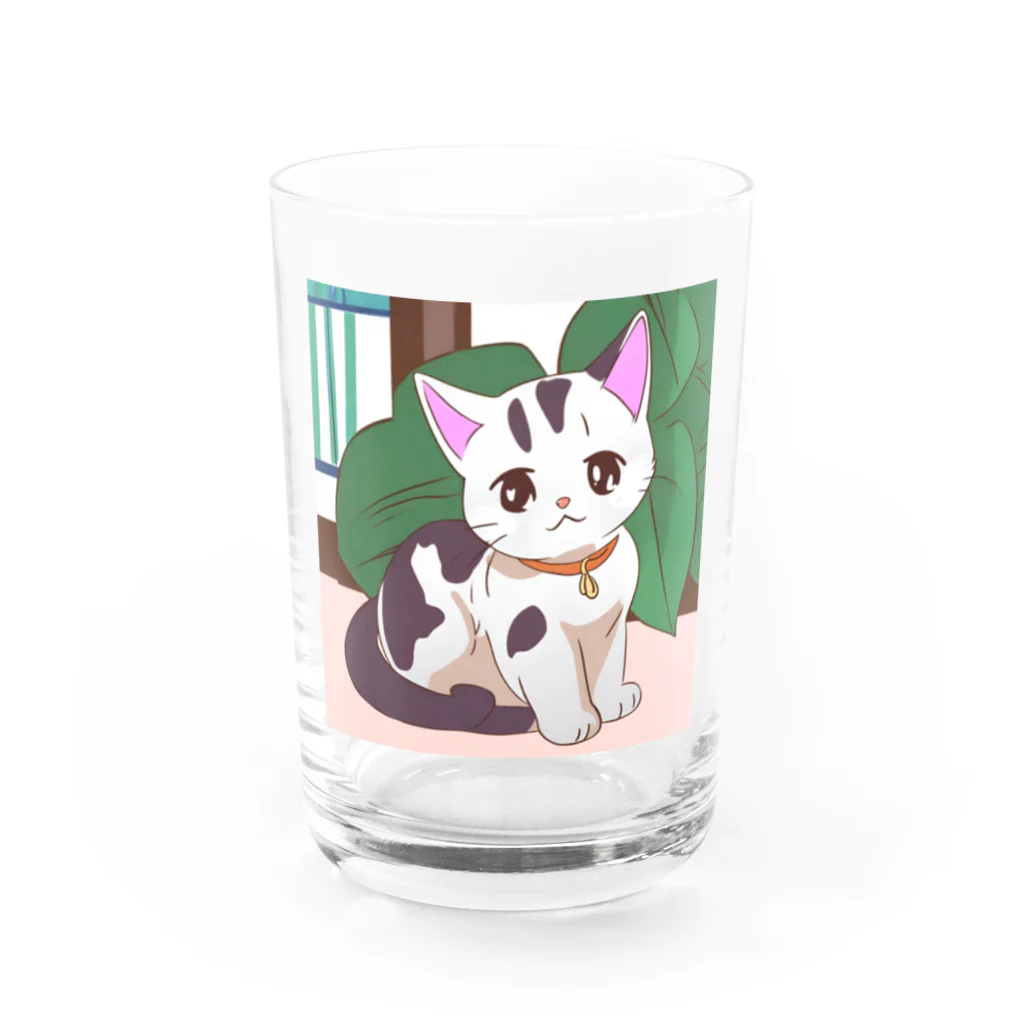 FortuneRiserのふわにゃんこ Water Glass :front