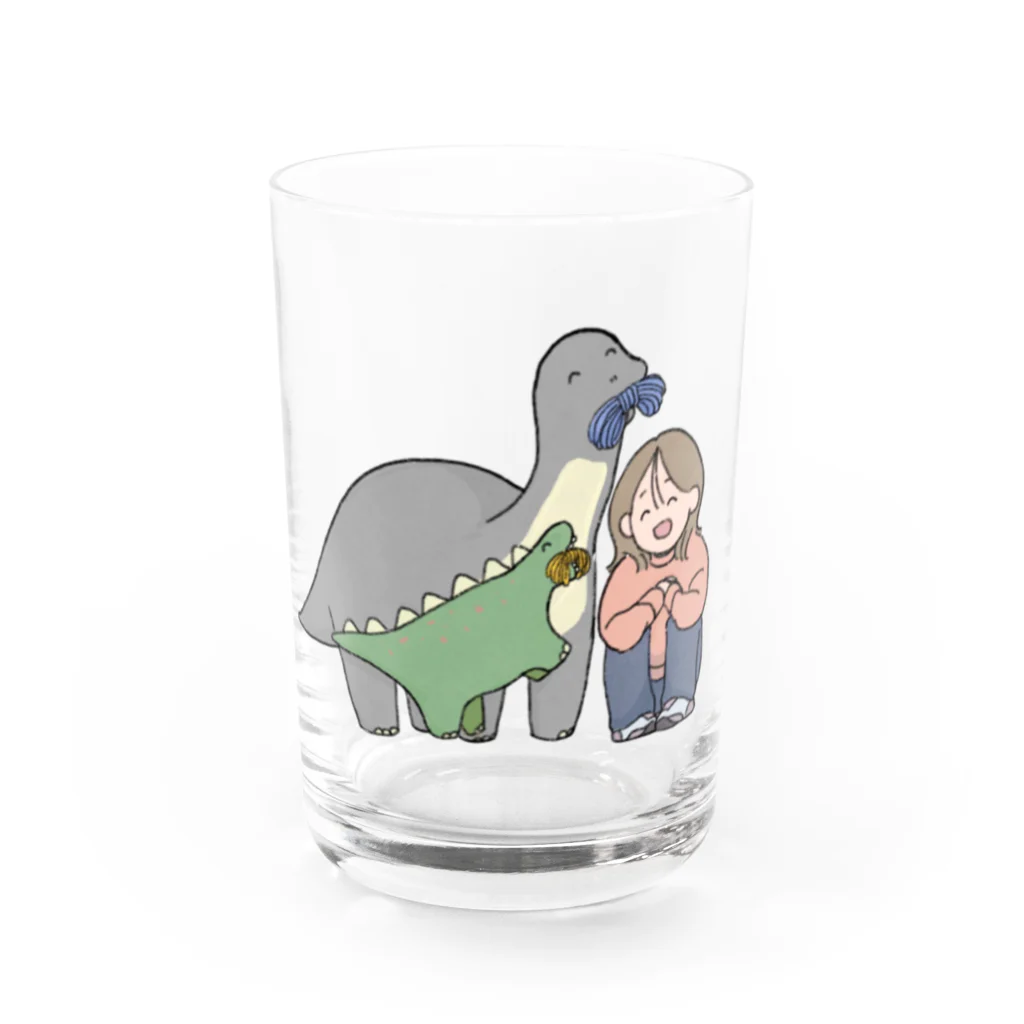 あたいのジムニーのあたいと恐竜たち Water Glass :front