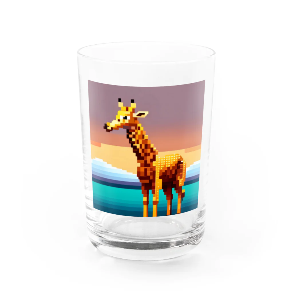 Zep11138のドット絵キリン Water Glass :front