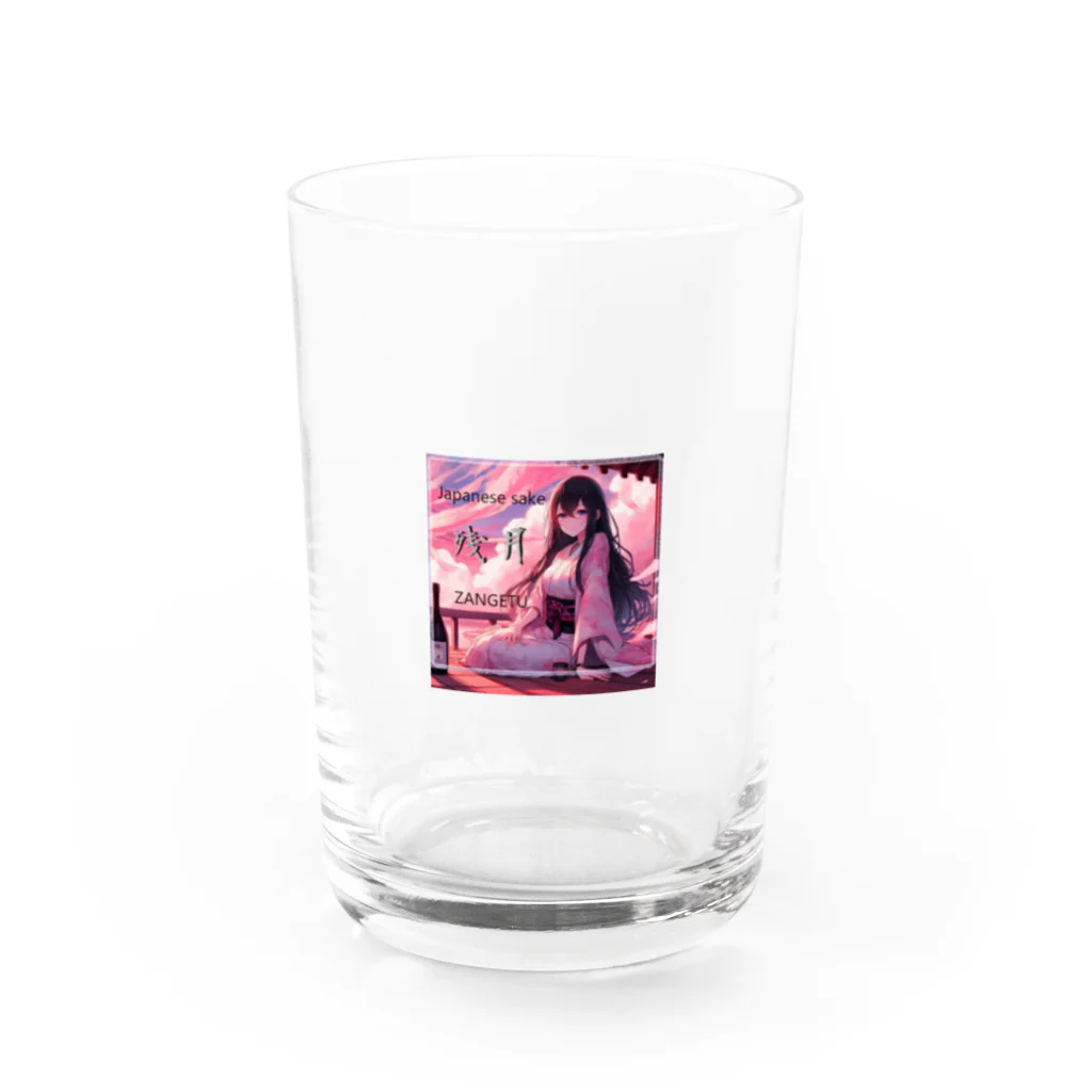 残月鉄道　Remaining Moon Railwayの銘酒残月 Water Glass :front