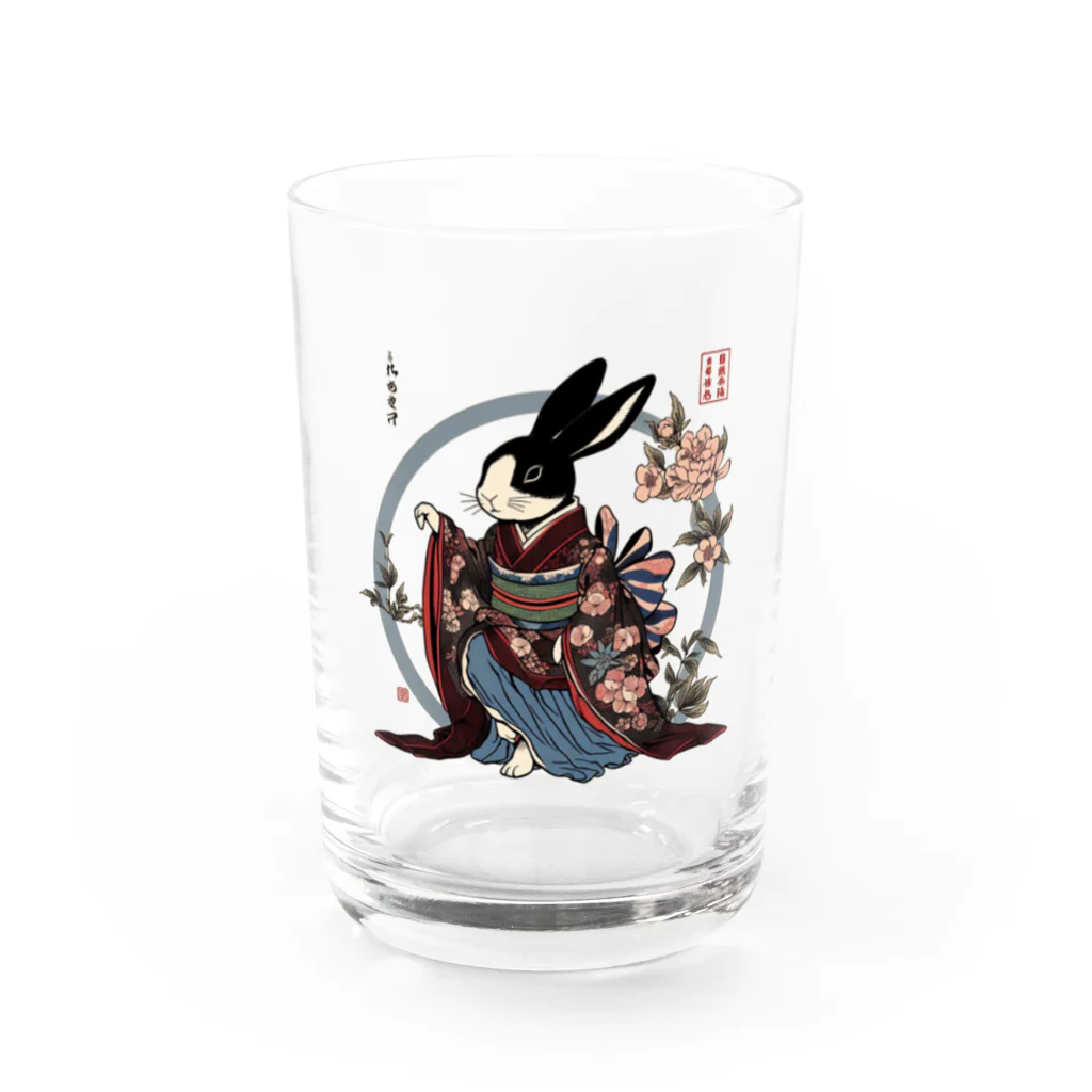 𝙍𝙖𝙗𝙗𝙞𝙩 𝙃𝙤𝙪𝙨𝙚の和服うさぎ Water Glass :front