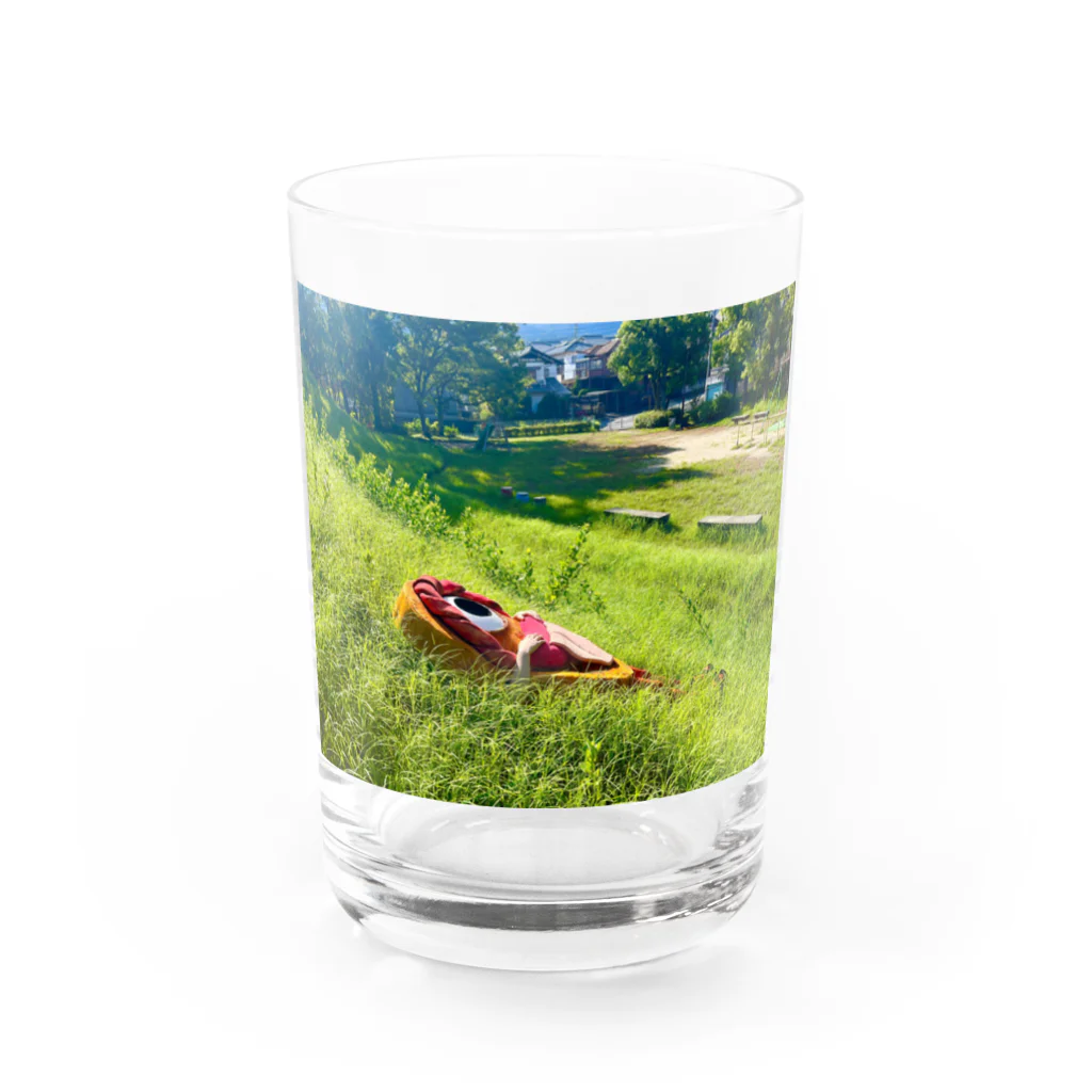 化けわらじ工房のおひるね化けわらじ Water Glass :front