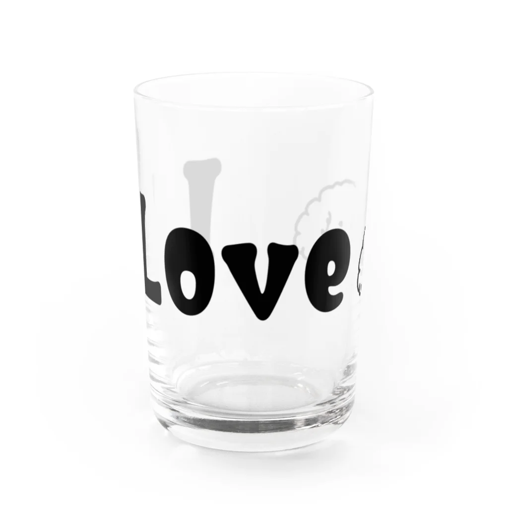 ほしいるかのI Love プードル Water Glass :front