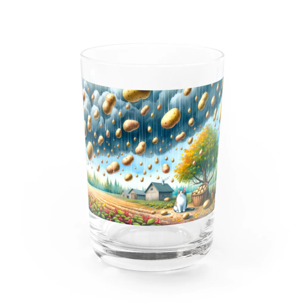 ねこ鉄道の芋降り猫 Water Glass :front