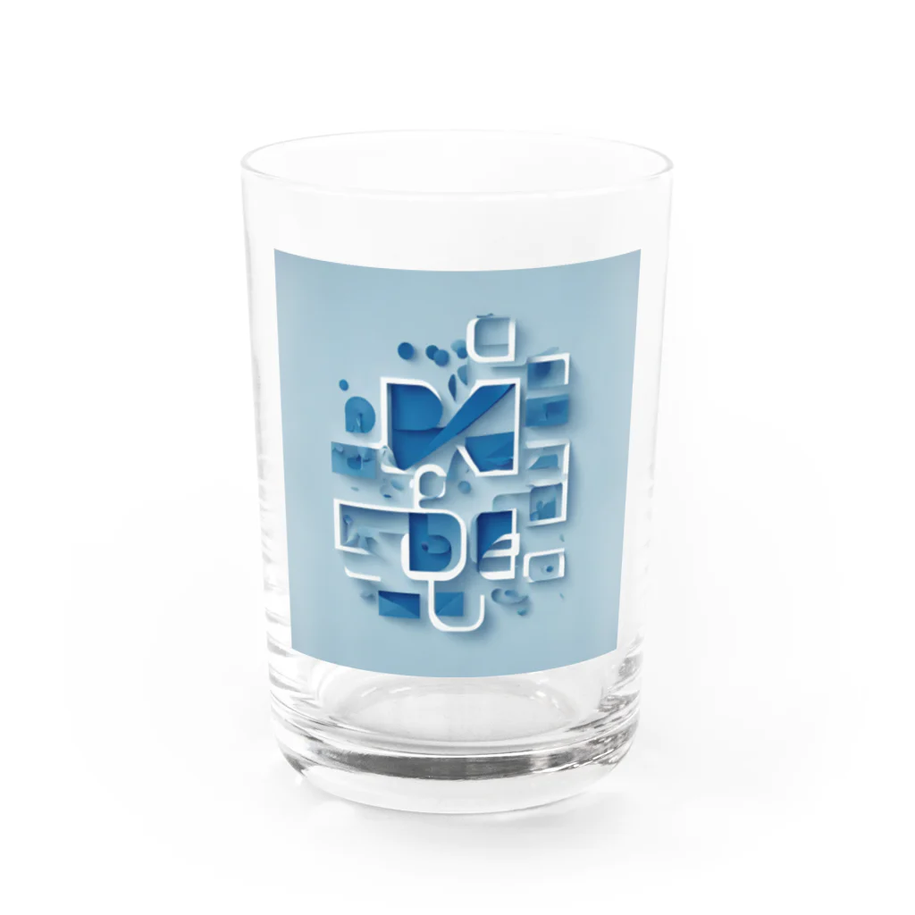 Blue: ユニークな雑貨の宝庫の青のアート Water Glass :front