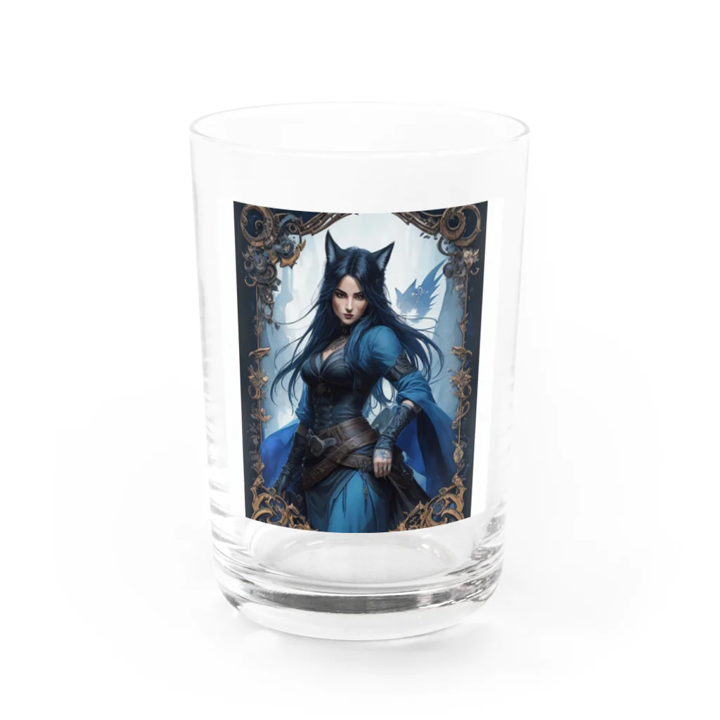 ZZRR12の「狐魔女の蒼き炎」 ： "The Azure Flames of the Fox Witch" Water Glass :front