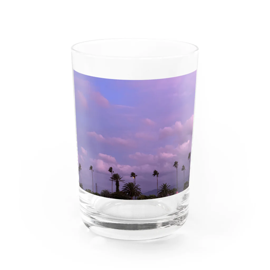 玉手箱の南国の冬空 Water Glass :front