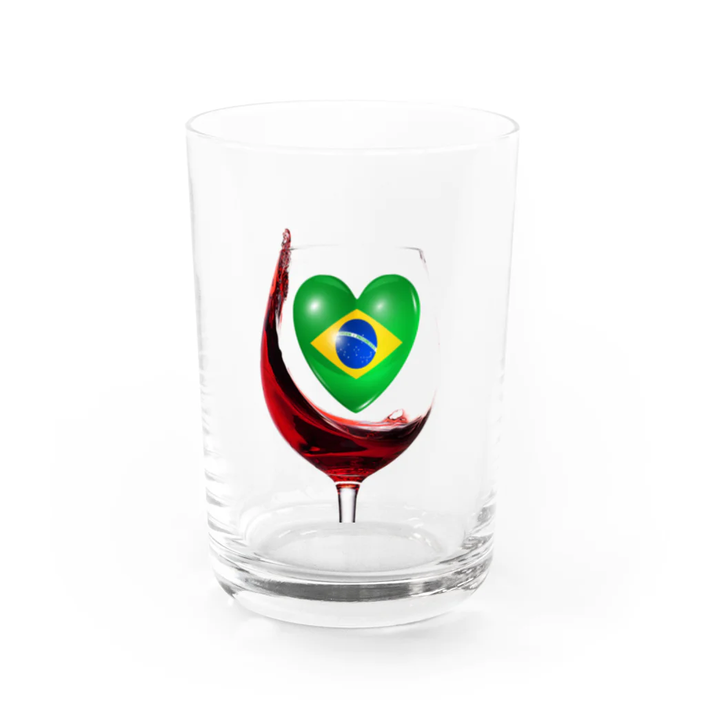 WINE 4 ALLの国旗とグラス：ブラジル（雑貨・小物） Water Glass :front