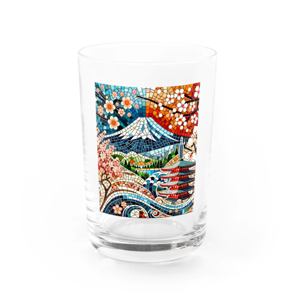 kageblogの日本の伝統と美しさを象徴するモザイクアート Water Glass :front