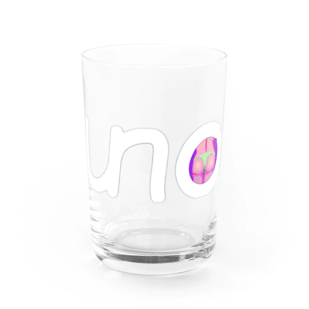 unoのUNOロゴ×ドットビキニヒップ Water Glass :front