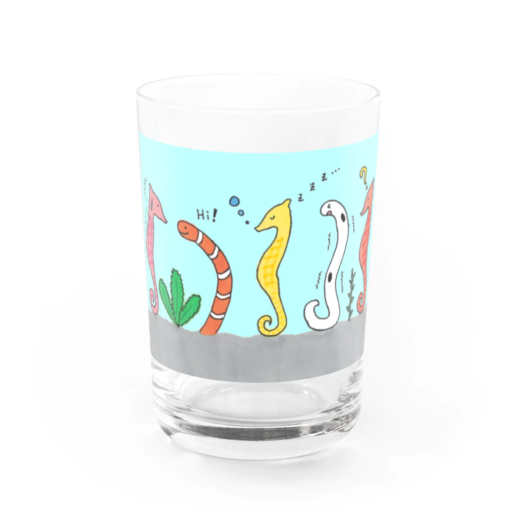 森図鑑の[森図鑑] 仲間に入れて（背景水色） Water Glass :front