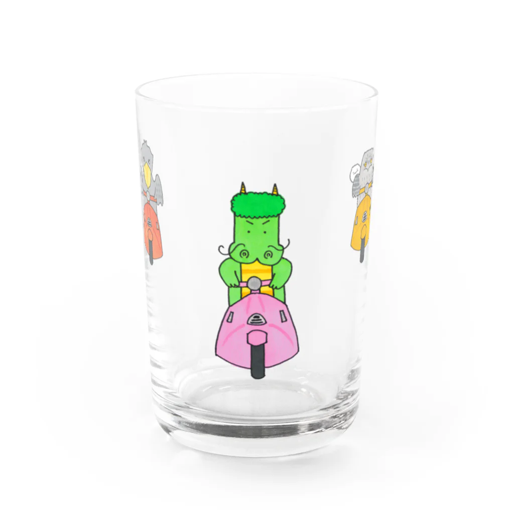 森図鑑の[森図鑑] 龍とハシビロコウとガマグチヨタカのツーリング Water Glass :front