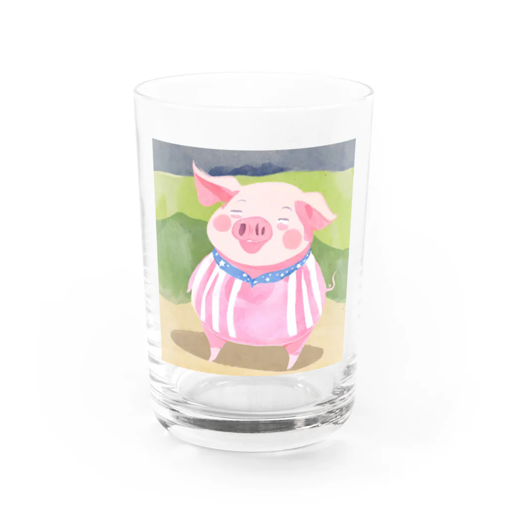 Yumexの豚のブーちゃん Water Glass :front