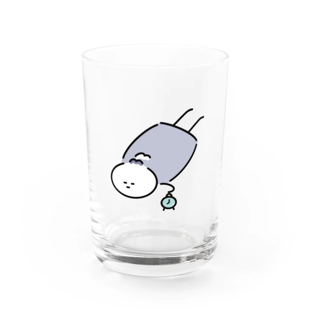 モゴモゴSHOPの起きれんのよ Water Glass :front