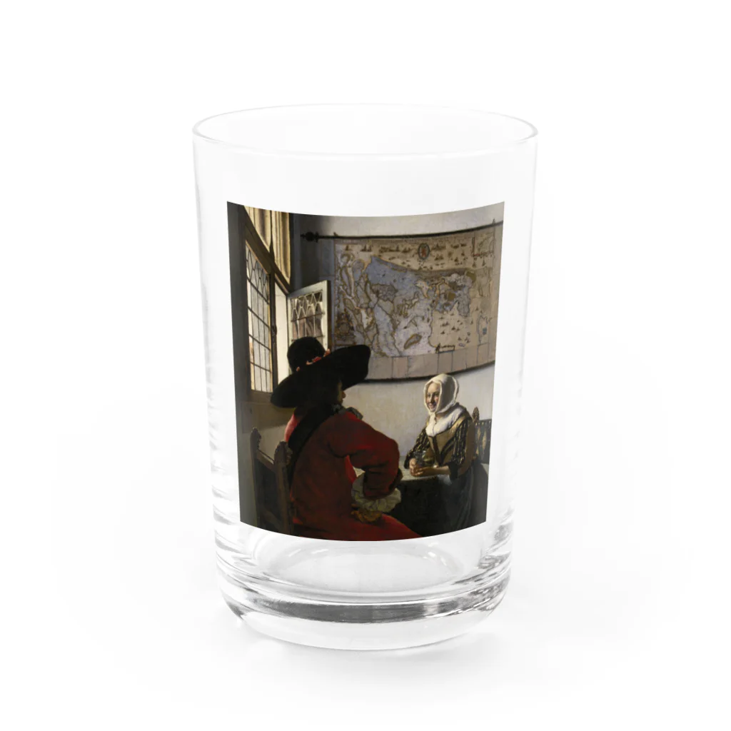 世界美術商店の兵士と笑う女 / Officer and Laughing Girl Water Glass :front