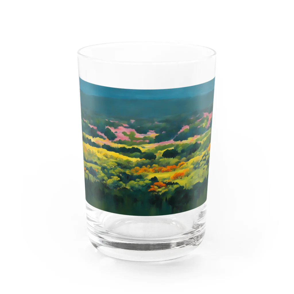 ac jungleの色彩豊かな自然風景 Water Glass :front