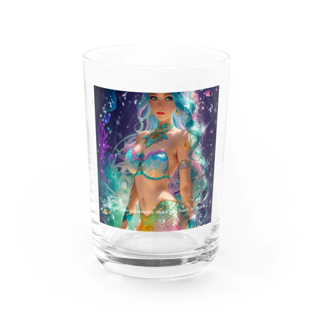 💖宇宙整体♪🌈♪こころからだチャンネル♪💖のConsciousness connects mind and body to space Water Glass :front