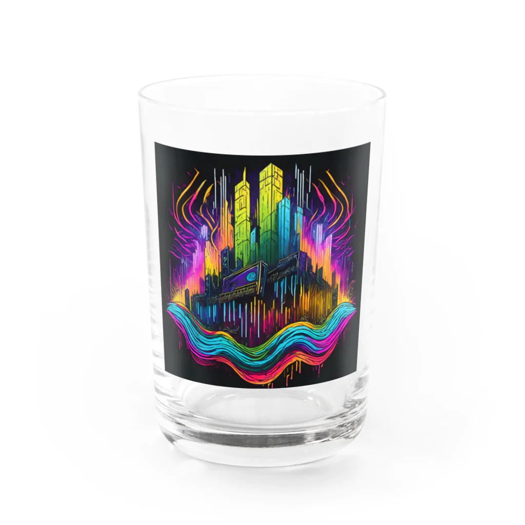 のんびりアート工房のサイバーパンク都市 Water Glass :front