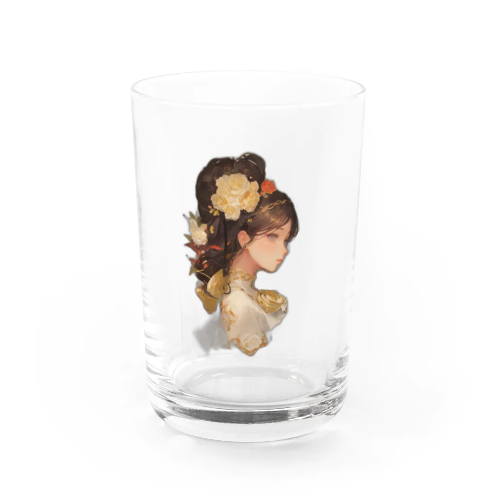 Antiqueの白薔薇 Water Glass :front