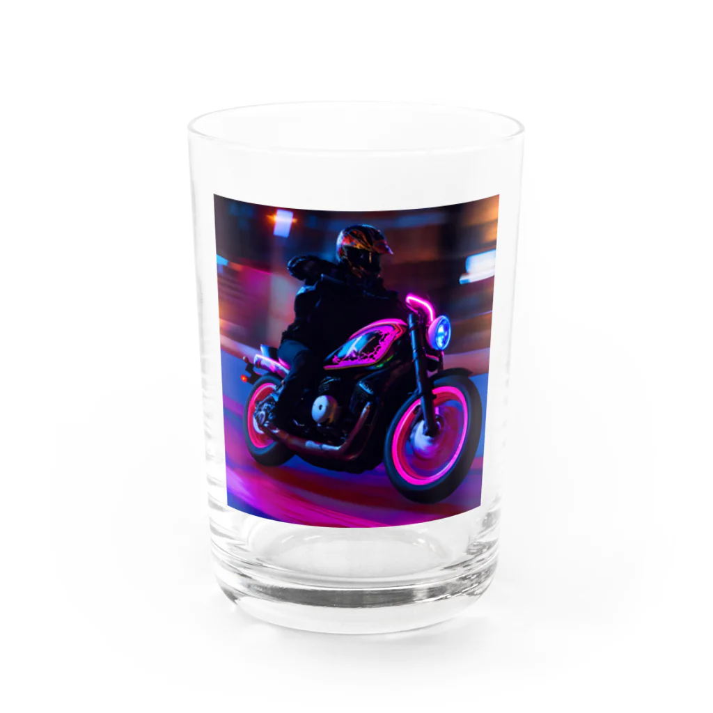 MaSaRuのバイクのイラストグッズ Water Glass :front