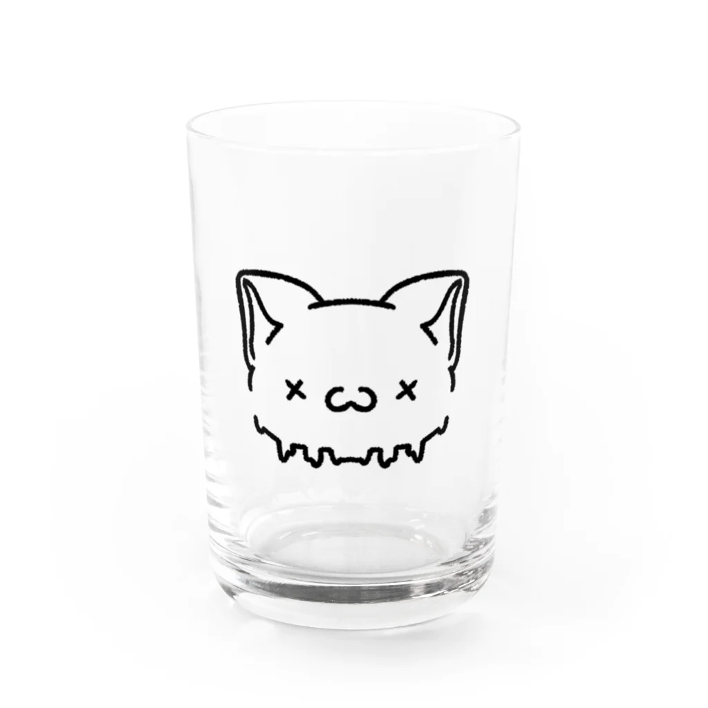 黒影研魔デス。のダメぬこ(しんぷるぶらっく) Water Glass :front