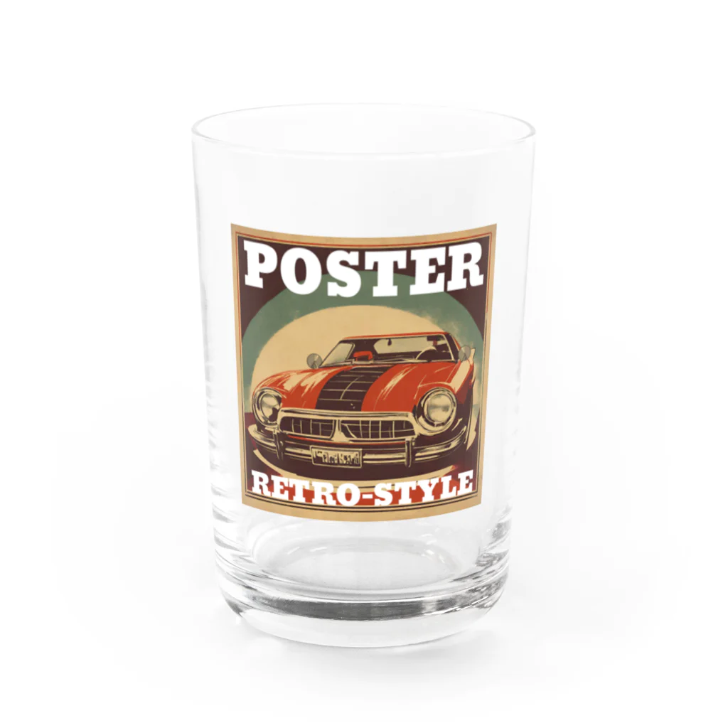 kazu_gのレトロスタイルポスター（自動車） Water Glass :front