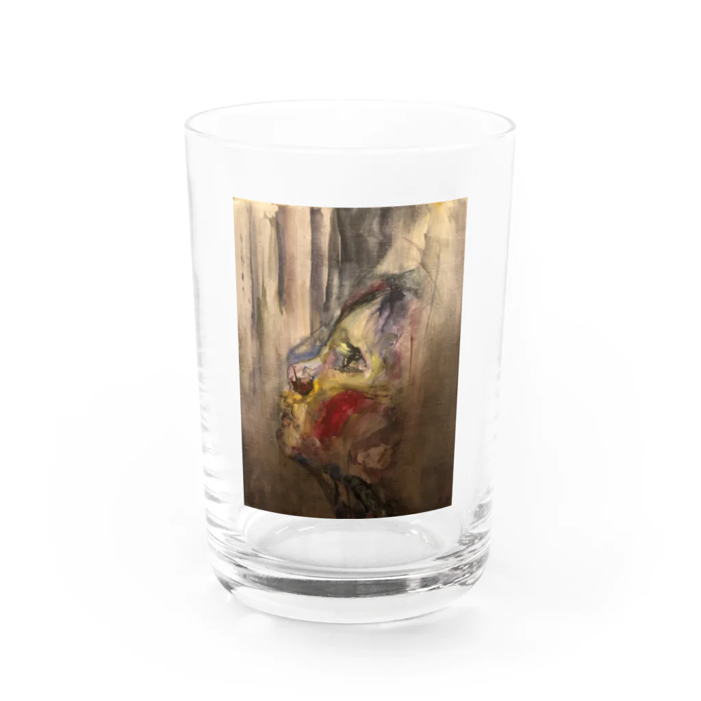 青い猫の瞬き Water Glass :front