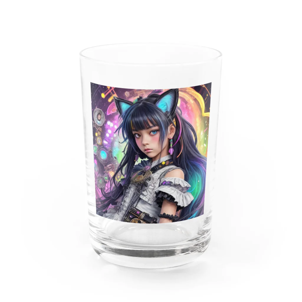 ZZRR12の時間の守護者、猫耳の魔女の神秘的なダンス Water Glass :front