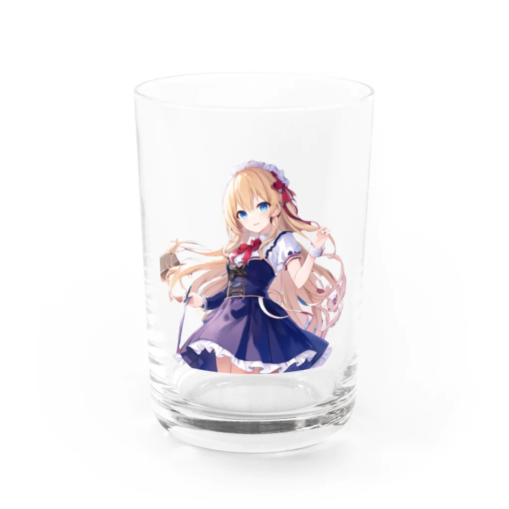 かわいい女の子とシュールな絵のアリスマーガレットちゃん Water Glass :front