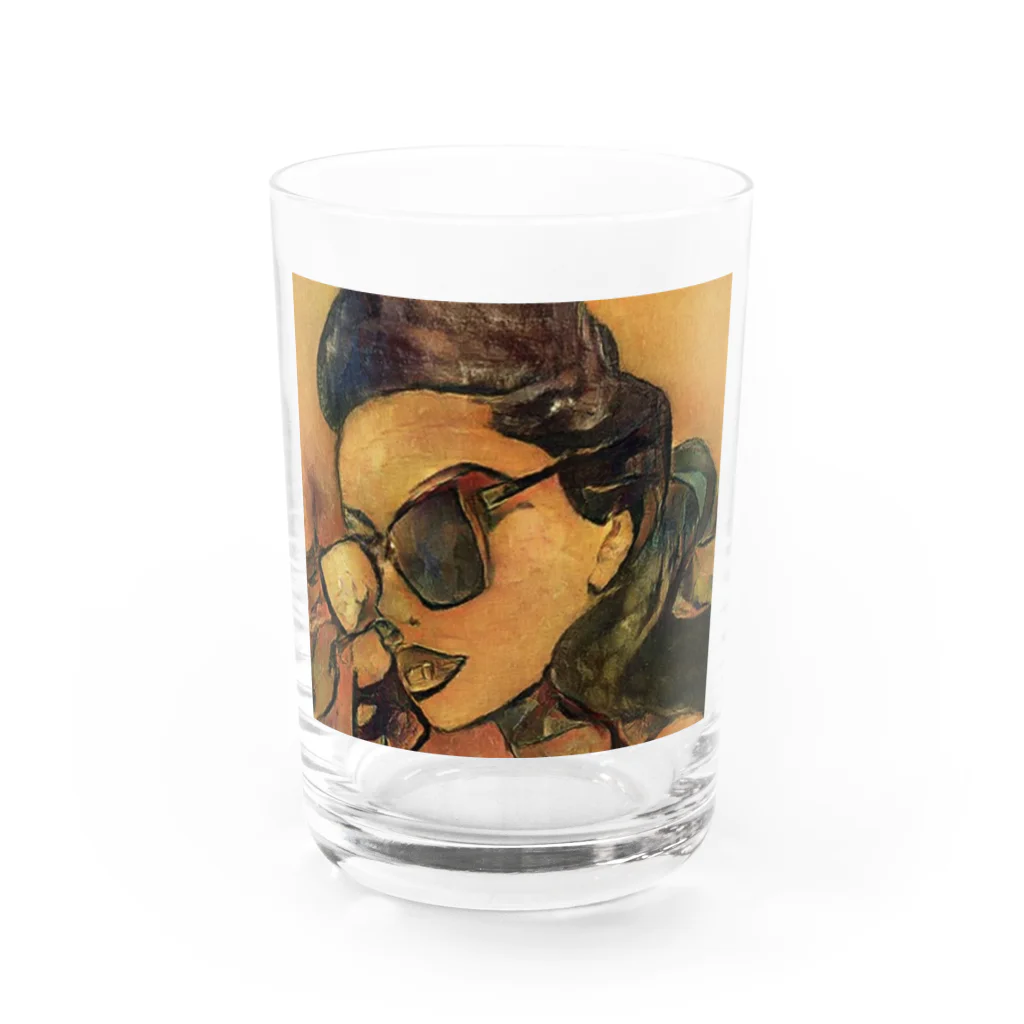 MAIDO⭐︎MAIDOの油絵風サングラスの女性 グラス前面