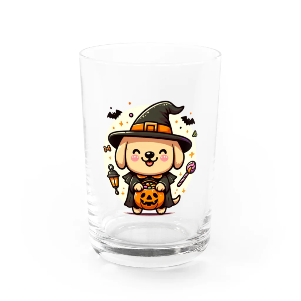 sakurafubukiのハロウィンワンコ・ランタンライトアップ Water Glass :front