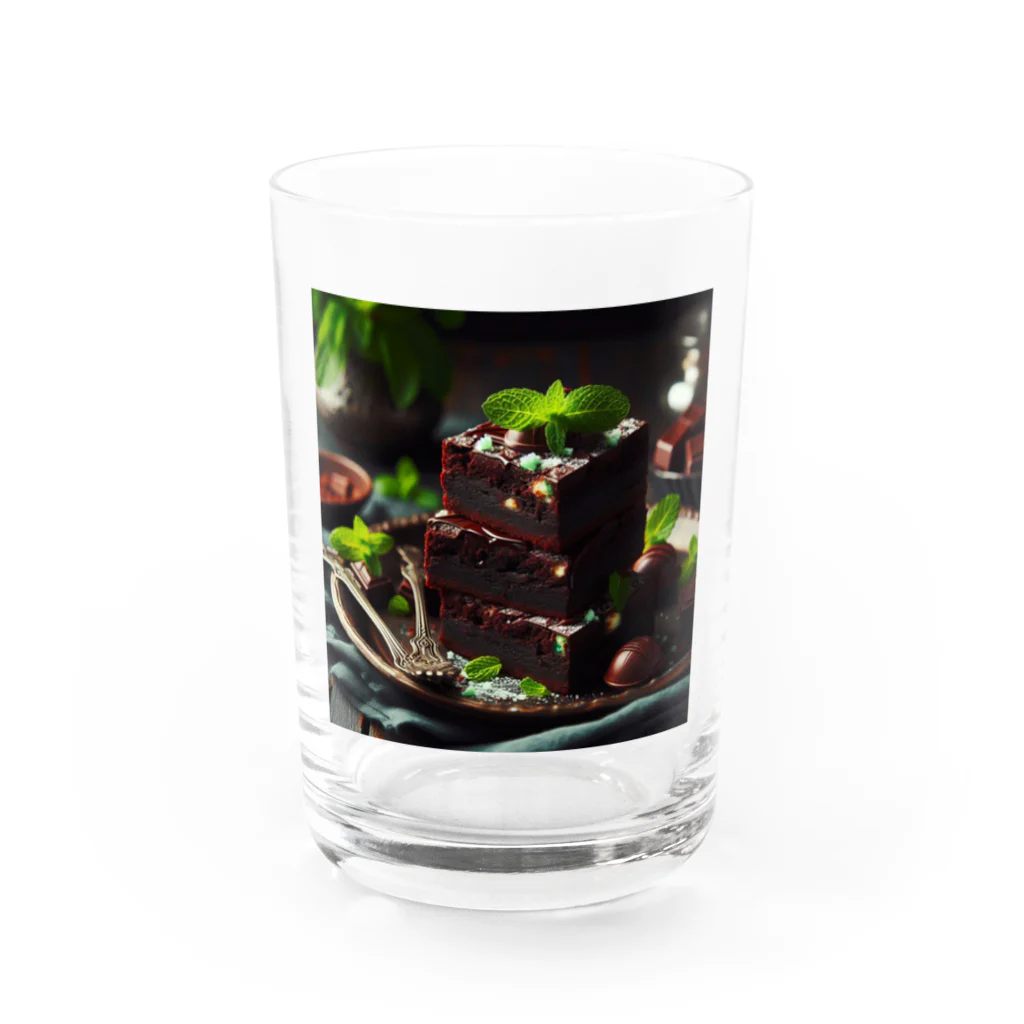 Girigiri-kのダークチョコレートとミントのフードゥブラウニー Water Glass :front