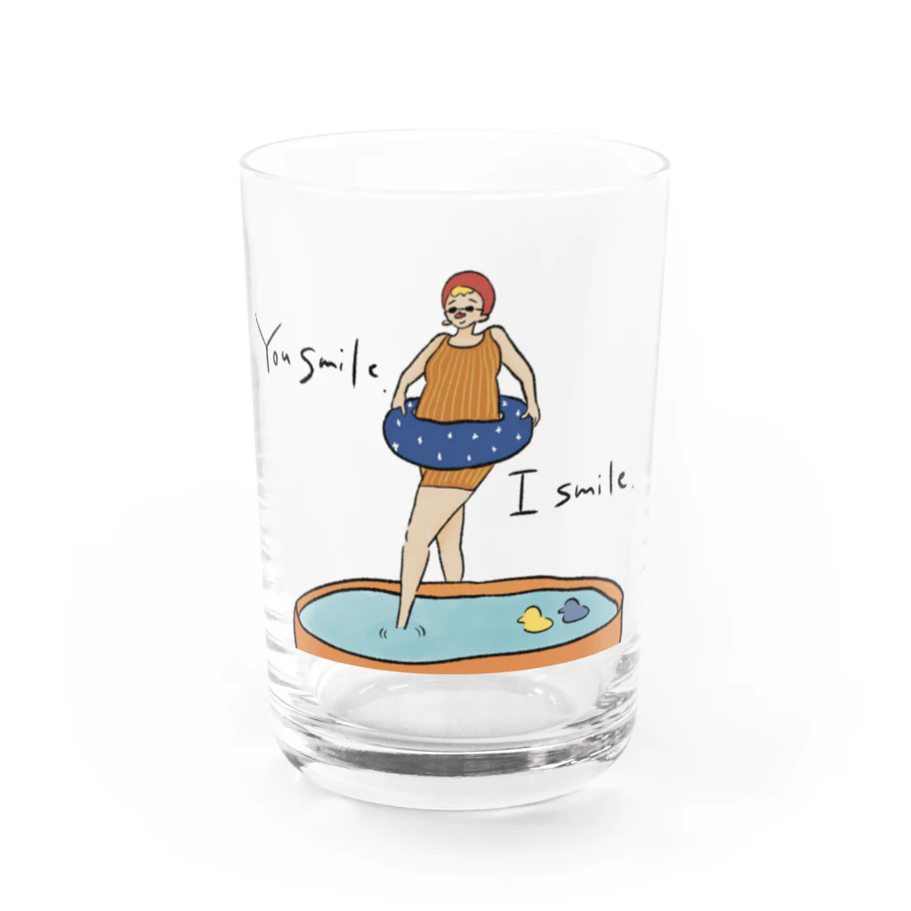 goods shop ''swimpool''のcalendar(August) Water Glass :front