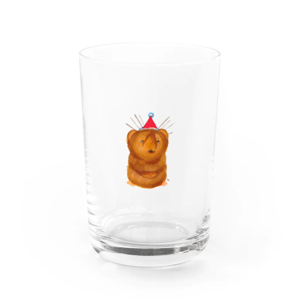 segasworksのトガリネズミとトンガリ帽子（サンタ帽） Water Glass :front