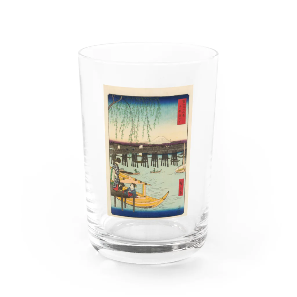 浮世絵屋の広重「冨二三十六景⑥　東都両ごく」歌川広重の浮世絵 Water Glass :front