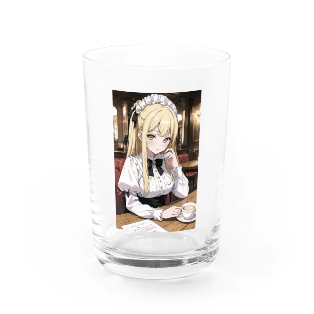 kaz-uのデザインイラストのメイド喫茶の人形姫 Water Glass :front