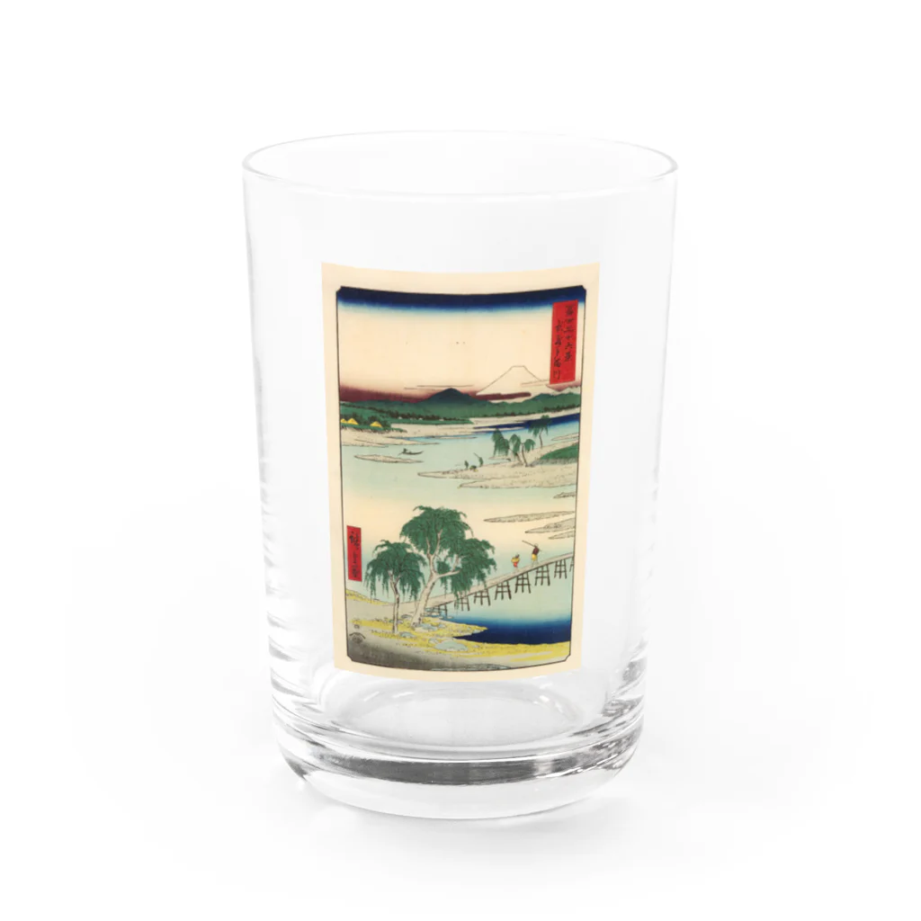 浮世絵屋の広重「冨二三十六景⑬　武蔵玉川」歌川広重の浮世絵 Water Glass :front