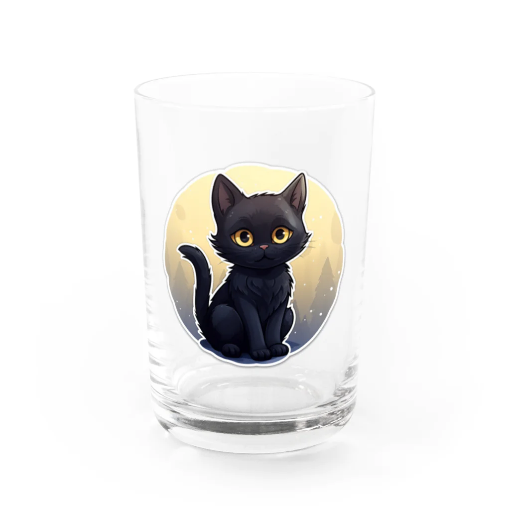 日向ぼっこの黒猫ちも３ グラス前面